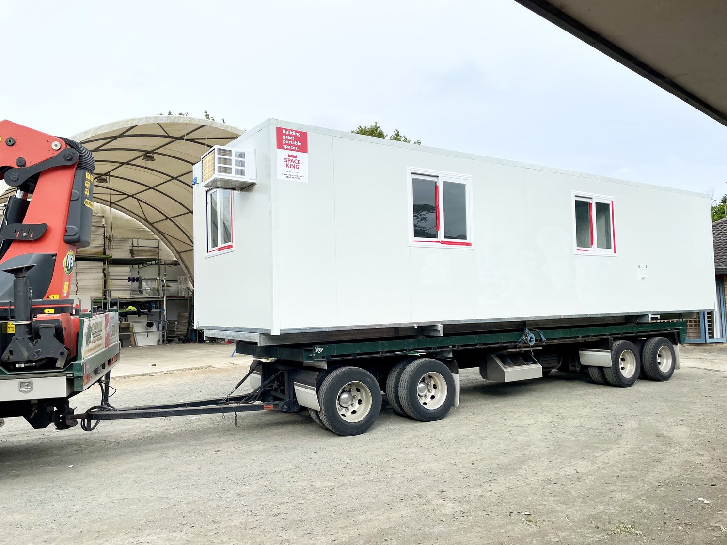Happy Monday team! One of our 10x3 commercial portable buildings leaving our Space King warehouse to a customer in Rotorua